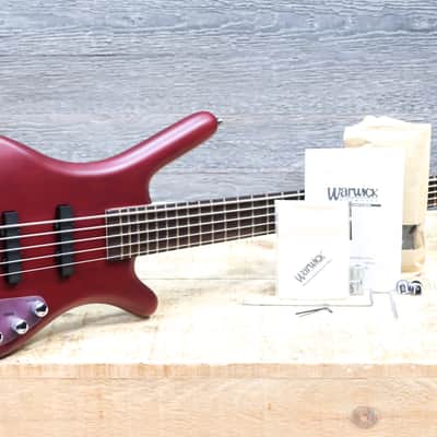 Warwick RockBass Corvette Basic 5-String Burgundy Red Transparent Satin w/Bag image 9
