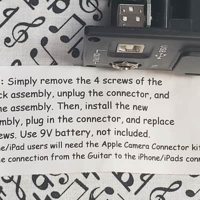 Dean - Luna acoustic guitar battery and output jack module with USB output. image 5