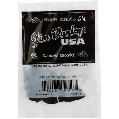 DUNLOP H10J Speedpick - SpeedJazz, sachet de 24, black, angle inversé, gaucher, heavy image 2
