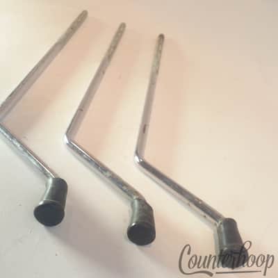 *Slingerland 3x 17" Floor Tom Drum Legs Chrome Cross Knurling Vintage 60s 16,18" image 2