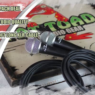Fat Toad Vocal Microphones with XLR Mic Cables & Clips (2 Pack) - Cardioid Dynamic Handheld, Unidirectional for Studio Recording, Live Stage Singing, DJ, Karaoke - Pro Audio 20ft Mic Cords, 3-Pin Wire image 9