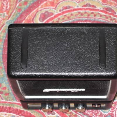 lite used Marshall MS-2, 1-watt battery powered Micro Stack Portable Amp Black, +Battery (can be powered w/ adapter, NOT included) H: 5.51", W: 4.33", D: 2.36", Volume, Tone, Clean/OD - Input Jack & 1/4" Headphone Jack, Belt Clip (MISSING battery cover) image 18