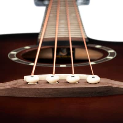 Ortega D7CE-BFT-4 Deep Series 7 Spruce Top Mahogany Neck Medium Scale 4-String Acoustic-Electric Bass Guitar image 13