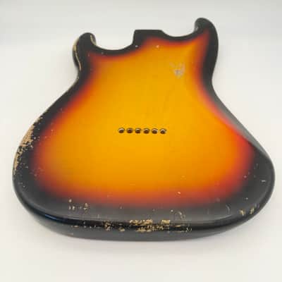 MJT Stratocaster Body Alder Relic Nitro Hardtail 3-Tone Sunburst mjt6657 image 8
