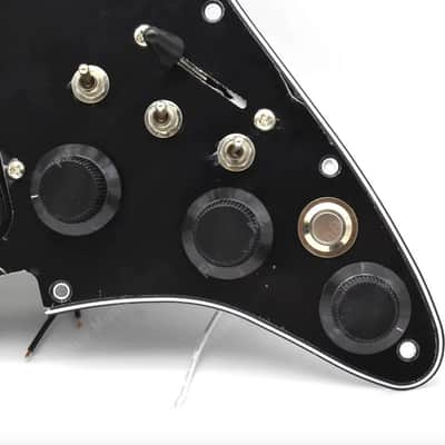 HSS Guitar Strat Style Loaded Prewired Pickguard, Red Dual Rail Pickups image 3