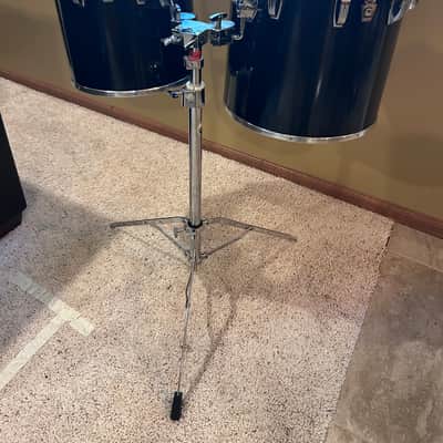 Ludwig Concert Toms 15” and 13” with Ludwig Double-Tom Stand - Black Cortex Finish image 4