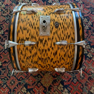 1962-1970 Slingerland 20/16/12 yellow tiger pearl vintage drums image 18