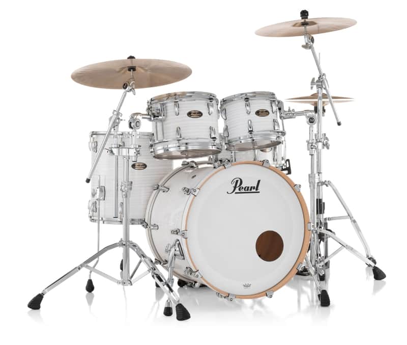 Pearl Masters Maple Gum 4-Piece Shell Pack "XESP" - 22" Bass Drum WHITE ICE SWIRL image 1