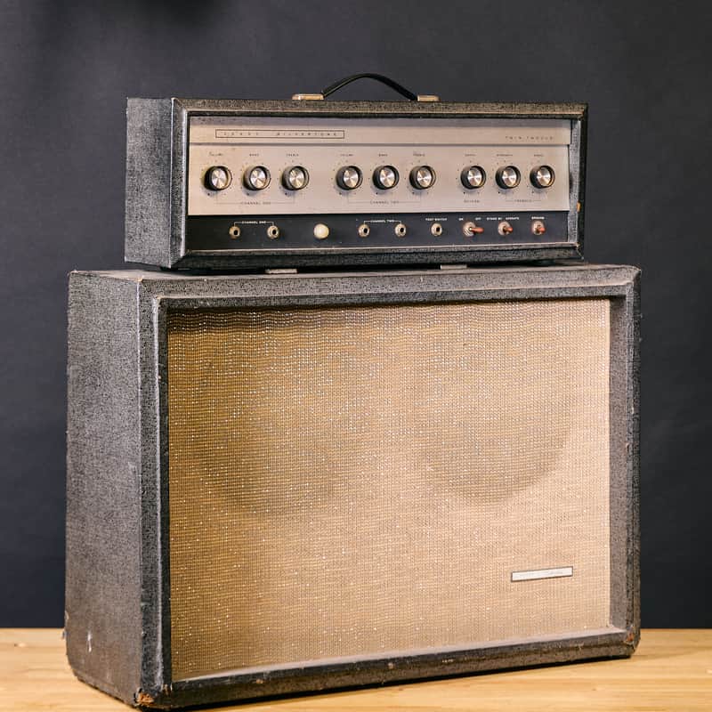 1963 Silvertone 1484 Twin Twelve Tube Amplifier Head and 2x12 Cab with original Jensen C12Q C7506 2 Speakers image 1
