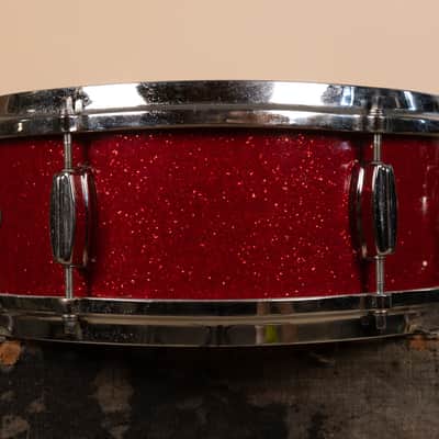 Vintage Zim-Gar 5x14 Red Sparkle Snare Drum image 2