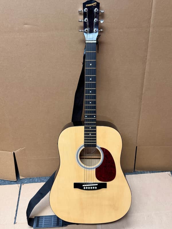 Fender Starcaster Acoustic Electric Guitar Natural w/ Gig Bag & Strings – B-Stock (Electronics Not Working) image 1