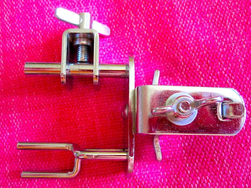 Cowbell Woodblock Bass Drum Mount Bracket Vintage image 1