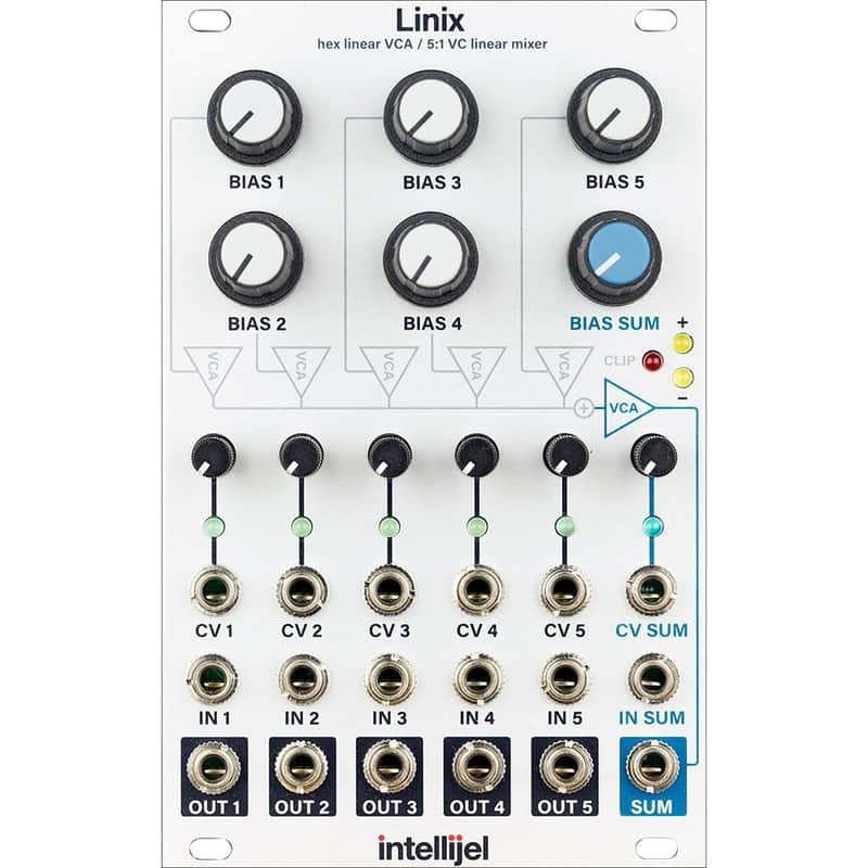 Intellijel Linix Hex Linear VCA / 5:1 VC Mixer Eurorack Synth Module image 1