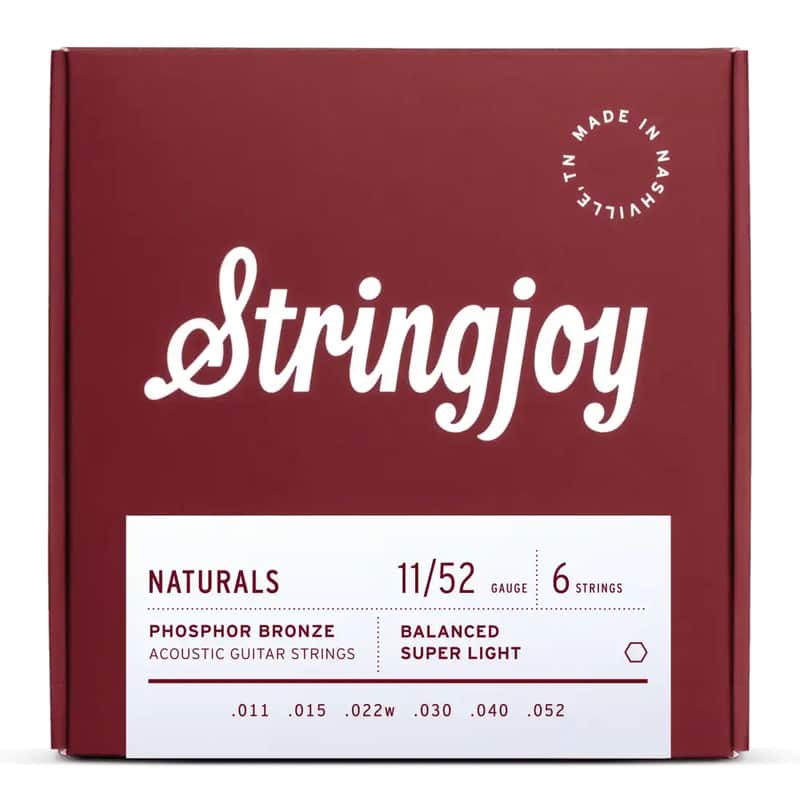 Stringjoy Naturals Phosphor Bronze Acoustic Guitar Strings | 11-52 (Super Light) image 1