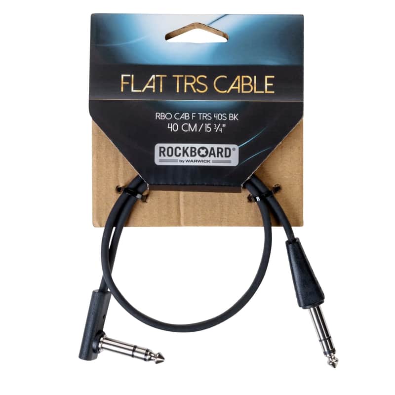 RockBoard Flat TRS Cable ST-RA 40 cm 16 in, Low Profile Stereo Patch Cable for Expression Pedal, Tap Tempo, Pedalboard image 1