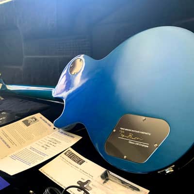WOW! Rare Book Matched 2015 Gibson Les Paul Standard Premium Quilt Ocean Water Candy AAA Hand Selected Abalone Inlays VIDEO! image 11