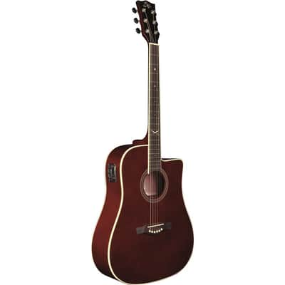 Eko NXT Dreadnought Cutaway Acoustic Electric Guitar - Wine Red image 1