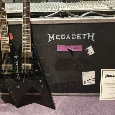 Dave Mustaine's  Personal Dean Double Neck Flying King V VMNT Megadeth Tour Guitar Signed by him KV1 image 11