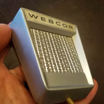 Webcor A-2945-1 Crystal Harp Mic Space-Age MCM 1950s Grey Steel & Silver Foil Grille image 4