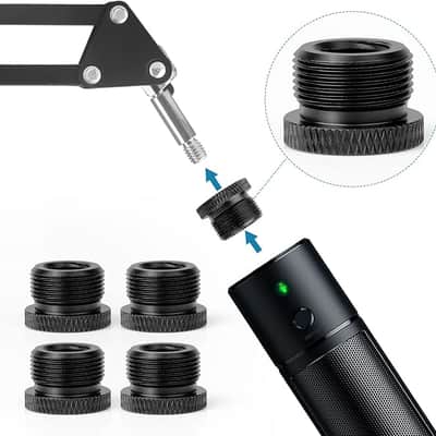 Mic Stand Adapter 3/8 Female to 5/8 Male Microphone Stand Adapter and 5/8 Female to 3/8 Male Mic Thread Adapter for Snowball Boom Arm Mic Stand Mount to Tripod, Combo 8 Pack image 2