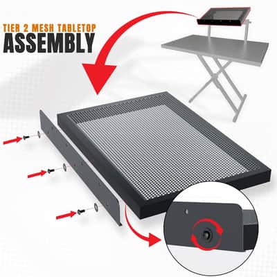 Portable Two-Tier DJ Table Stand| Two Tier Piano Keyboard Stand for Sheet Music and Tablet | DJ Laptop and Controller Stand | Music Production Workstation | Booth Stand image 3