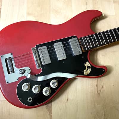 60‘s Hofner 173 electric guitar with red vinyl cover image 2