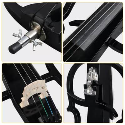 New 4/4 Quality Electric Cello Black Comb Set Case Bow Rosin image 6