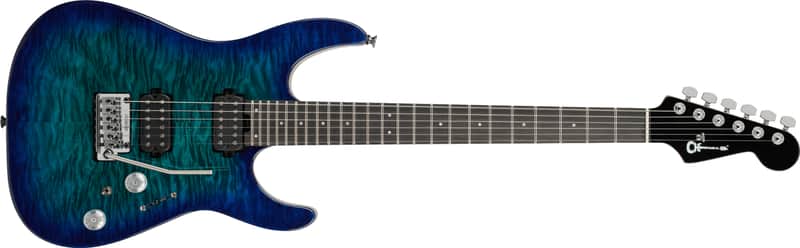 Charvel Pro-Mod Plus DK24 HH 2PT EB QM, Ebony Fingerboard, Chlorine Burst image 1