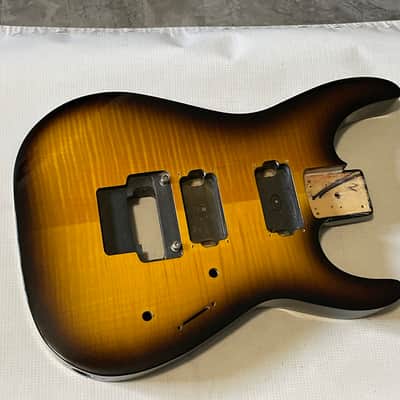 2000's India Jackson JS30 JS Series Dinky Sunburst Flame Top Guitar Body Floyd Ready image 2