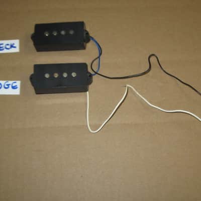 used relic'd (from real player's wear, use, & age) Fender Black Split-Coil Mexican Standard Precision Bass pickups, Alnico 5, 10.5k fully functional (silver screws included - also relic'd) from 1994 Fender Mexican Standard P Bass (Bass NOT included) image 3