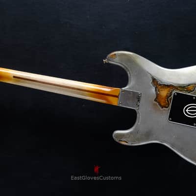 Fender Stratocaster HSS Terminator Metallic Silver Floyd Rose Heavy Relic (RARE) image 16
