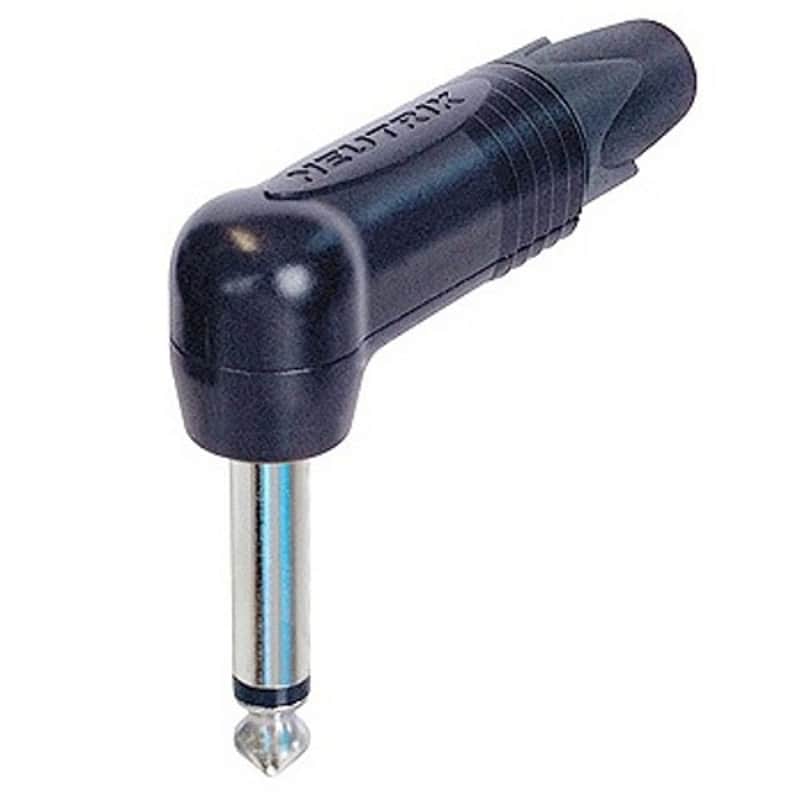 Neutrik NP2RX-BAG - 2-Pole Right Angle 1/4" Phone Plug (Black / Silver) image 1