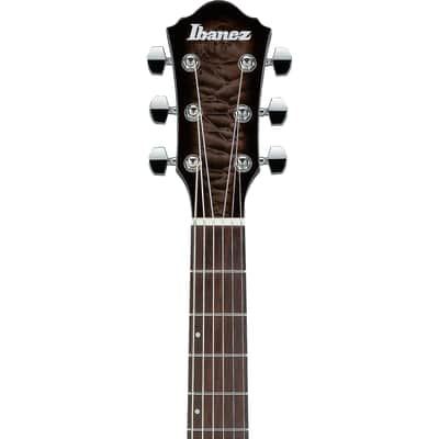 Ibanez AEWC16QA Auditorium Acoustic-Electric Guitar Transparent Black Sunburst image 5