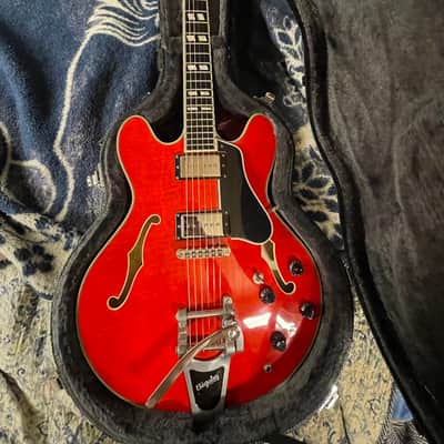 Eastman T486B-RD Thinline Archtop with Bigsby 2015, Red, near mint w/OHSC image 3