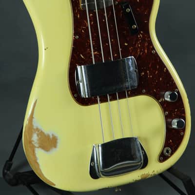 Fender Custom Shop L Series 1964 Precision Bass Heavy Relic - Aged Vintage White image 5
