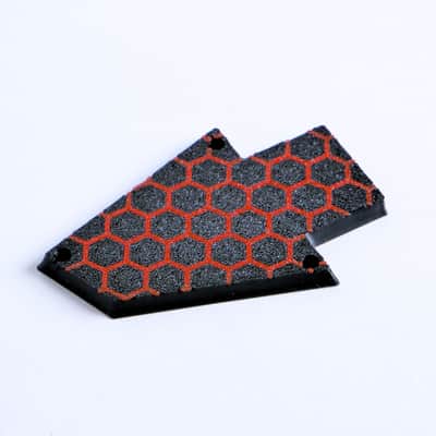 Custom Ibanez Truss Rod Cover for RG & JEM – Honeycomb Hex (Red & Black) image 9