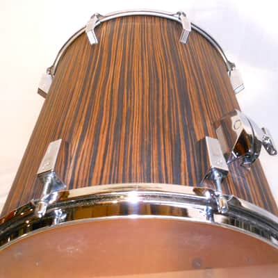 Vintage 80's SONOR PHONIC-PLUS Series 18" deep x 16" wide Makassar Ebony Floor Tom image 9