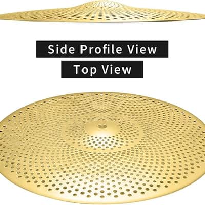 Cymbal Pack Golden Low Volume Cymbal Pack 14"/16"/18"/20" 5Pcs Drummer Practice Cymbal image 3