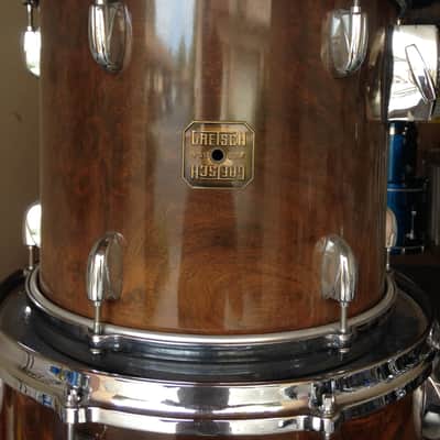 Last Price Drop 1980s Gretsch Square Badge Drum Set: 5-Ply Jasper Centennial Shells Walnut Burl image 4