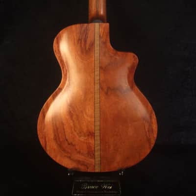 Handmade Left-Handed Baritone Ukulele, Solid Spruce, Rosewood Cutaway, 4 String, Soft-bag, Bruce Wei UAC19-2002 image 6