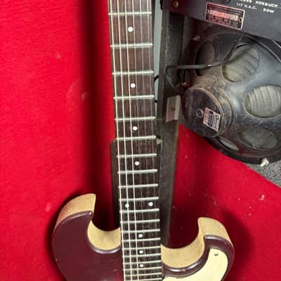 Silvertone 1457 with Case Amp 1965 - Red Burst image 3
