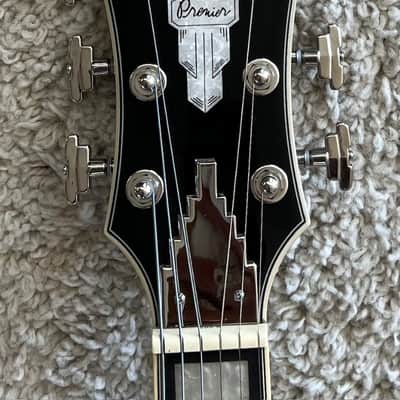 DAngelico Premier SS Semi-Hollow Electric Guitar, Black Flake, Stopbar Tailpiece image 5