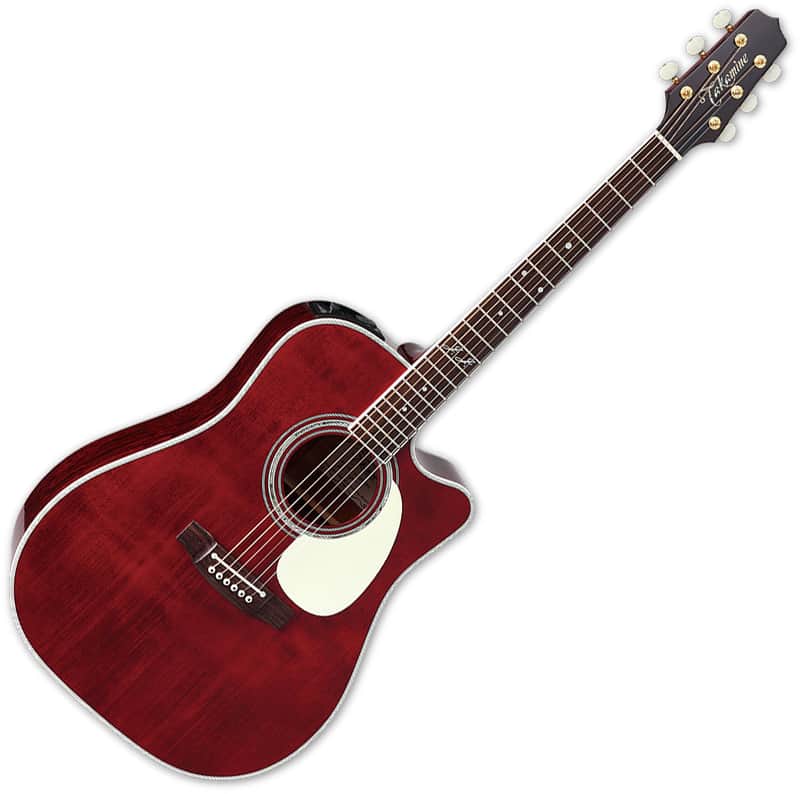 Takamine JJ325SRC Signature Series John Jorgenson Model Dreadnought Cutaway Acoustic/Electric Guitar Dark Gloss Stain Natural image 1