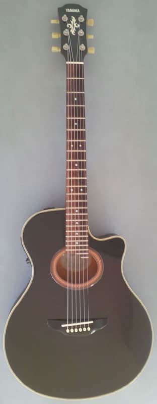 Yamaha APX-6C Black Cutaway Electro Acoustic Guitar (1994) | Reverb
