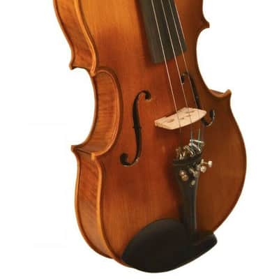 Adagio EM-155-3/4 Solid Spruce Top Beginner-Intermediate 3/4 Size Violin Outfit w/Oblong Case & Bow image 2