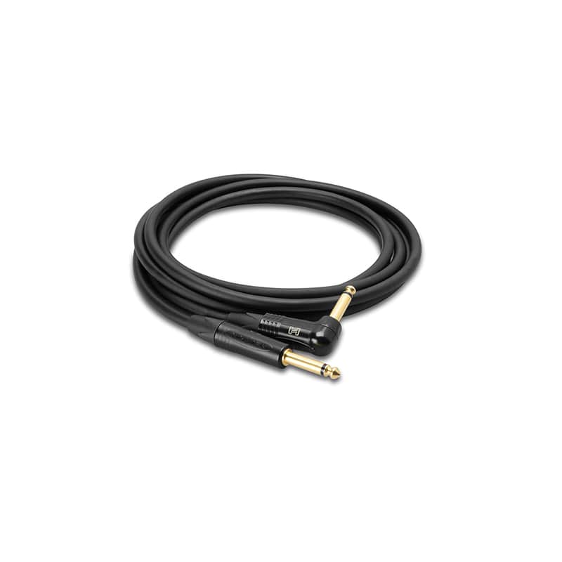 Hosa CGK-015R Edge Series 1/4" TS to 1/4" TS Right Angle Guitar Cable - 15' image 1