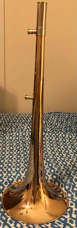 Edward’s 331CF tenor trombone bell that is yellow brass, 22-gauge, unsoldered rim, cryogenic-treated bell WITH K & M Stand.  image 1
