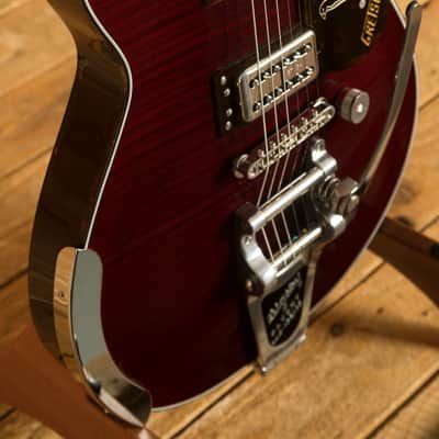 Gretsch G6134TFM-NH Nigel Hendroff Signature Penguin Dark Cherry Metallic Flame image 6