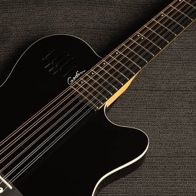 Godin A12 Black HG SF 12-String Electric Guitar w/Gig Bag image 5