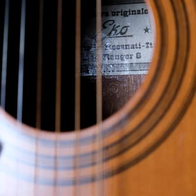 Vintage Left handed EKO Ranger 6 acoustic guitar with original case image 5